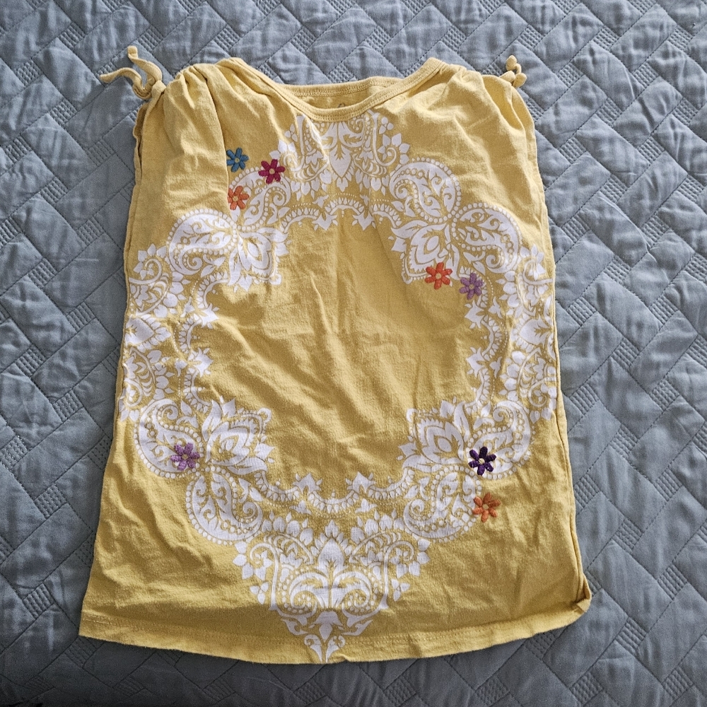 Yellow Floral Print Top 6/7